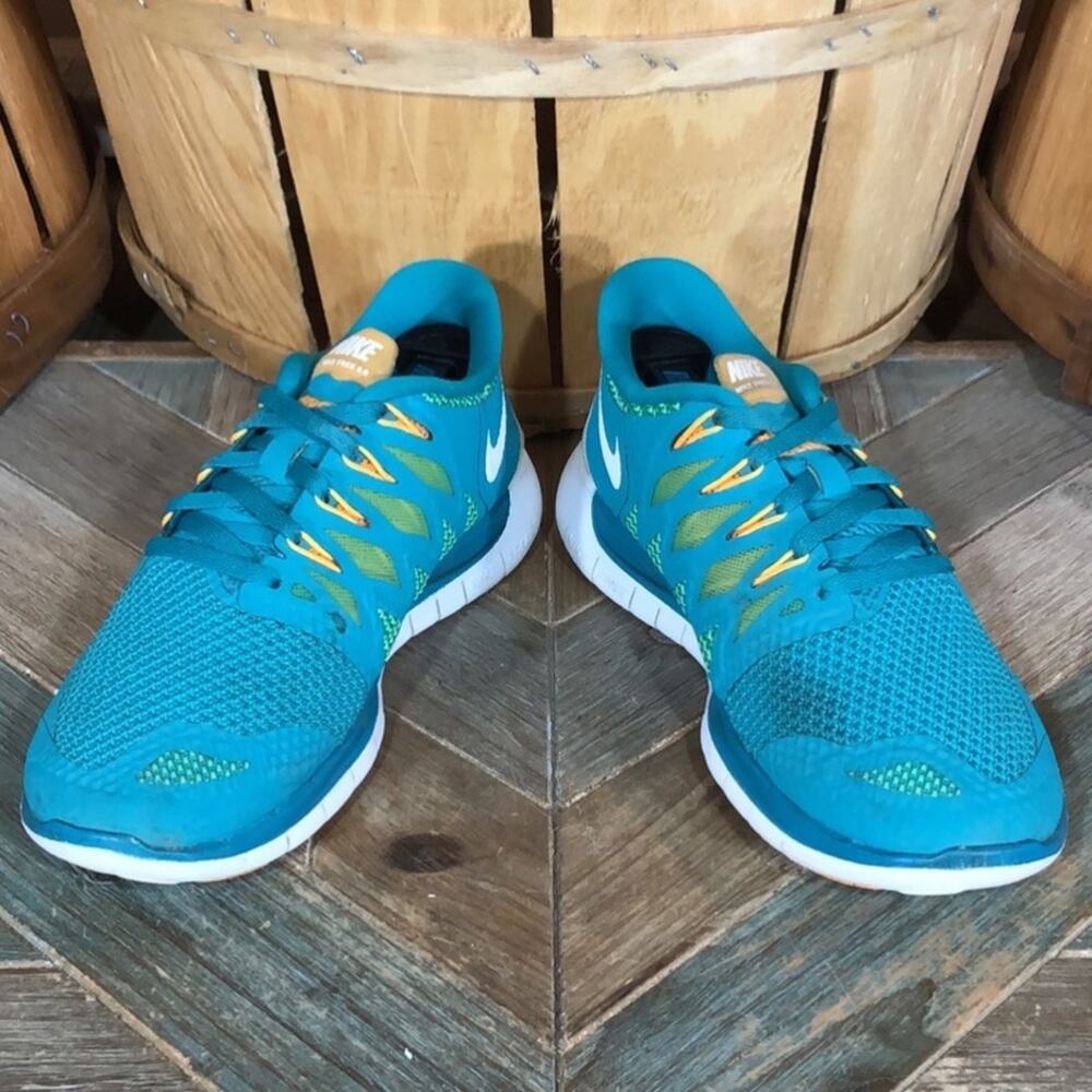 Nike Free 5.0 Turquoise Orange White 642199-303 Running Shoes Womens Size 6.5 - Picture 6 of 11